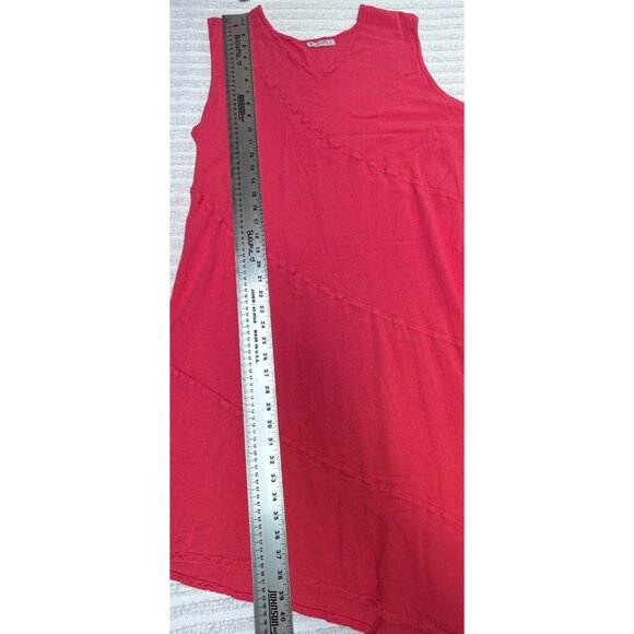 Gauzey Women's V-Neck Sleeveless Asymmetric V. Joyce Dress Pink Size Large New - Picture 10 of 10